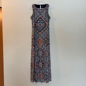 Joan Vass Print Maxi Dress M Boho